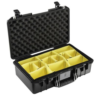 Open Pelican 1525 Air Camera Case w/ yellow dividers